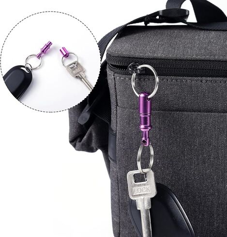 4pcs Quick Release Keychains, Aluminum Quick Disconnect Keyrings Pull Apart Keychain Detachable Key Chain for Men Women DIY Crafts Accessories (Purple) in Saudi Arabia