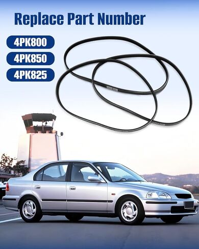 4PK800 4PK850 4PK825 Drive Serpentine Pulley Belt Kit Fit for Honda Civic 1996 1997 1998 1999 2000 Alternator, Air Conditioner A/C, Power Steering Replacement Belt 3PCS in Saudi Arabia