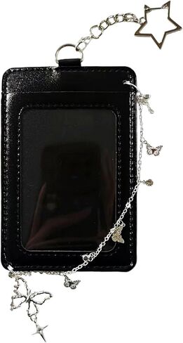 سلسلة مفاتيح حامل بطاقات الصور Kpop اللطيفة، حامل بطاقات الصور من الجلد الأبيض وحامل شارة الهوية in Kuwait