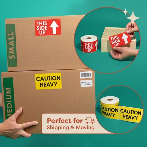 Aegis Adhesives - 3" X 5" Do Not Double Stack Labels (1 Roll, 500/Roll) Shipping and Handling Warning Labels with Permanent Adhesive in Saudi Arabia
