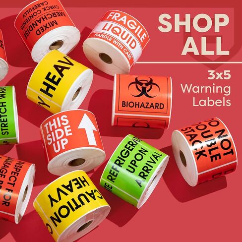Aegis Adhesives - 3" X 5" Do Not Double Stack Labels (1 Roll, 500/Roll) Shipping and Handling Warning Labels with Permanent Adhesive in Saudi Arabia