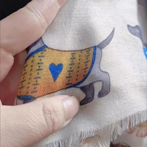 Women's Elegant Pet Pattern Scarf, Dachshund Scarf Shawl, Soft Cotton Linen Shawl, High-end Aristocratic Style for Office Ladies, Natural Cimple Women's Wraps & Pashminas for Dog Lovers in Kuwait