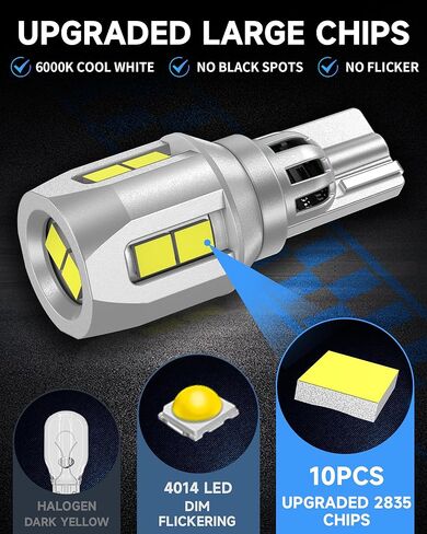 مصابيح إضاءة عكسية LED 921 مناسبة لسيارة Toyota Tundra 2000-2013، سطوع مطور بنسبة 500%، استبدال مصابيح احتياطية LED فائقة السطوع 912 T15، 6000K أبيض بارد، حزمة من 2 in Kuwait