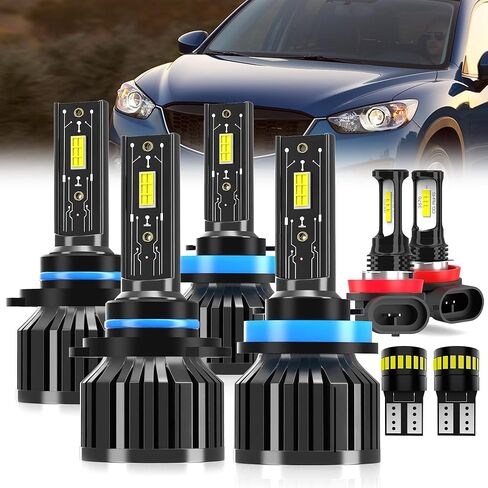 For 2013-2017 Mazda CX-5 light Bulbs, 9005 High Beam H11 Low Beam H11 Fog Light License Plate Lights Combo, 8PCS in Saudi Arabia