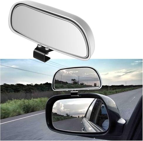 2PCS Car Blind Spot Mirror, 360° Adjustable HD Glass Convex Wide Angle Vehicle Blindspot Rear View Mirror, Automotive Rectangle Side View Blind Spot, Universal for Vehicles (Black) in Saudi Arabia