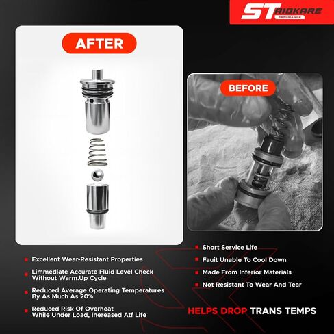 Transmission Cooler Flow Bypass Valve Kit，Compatible with GM 6L80 6L90 8L80 8L90 10L90 Transmissions， Replaces OEM #STL010 & 15251488， Internal Safety Bypass Design in Saudi Arabia