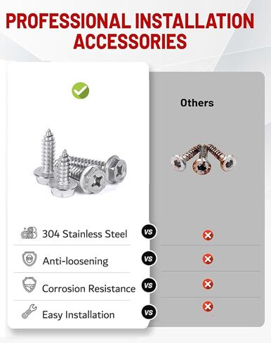 Front License Plate Frame Compatible with 2008-2014 Ford E-150 / E-250, 2008-2024 Ford E-350 Super Duty/E-450 Super Duty Front Bumper License Plate Holder Mounting Bracket Replace # 8C2Z17A385AA in Kuwait