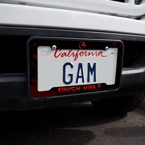 GRAPHICS & MORE Mortal Kombat Klassic Finish Him License Plate Tag Frame in Saudi Arabia