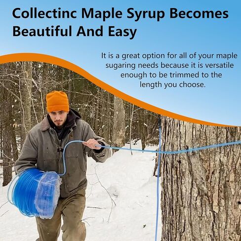 5/16 "معرف × 120 قدم أنابيب شراب القيقب، أنابيب فراغ عصير القيقب الغذاء الصف، شجرة النسغ جمع خرطوم شراب مجموعة أنابيب فراغ خط خرطوم لشراب القيقب العضوي (لا تشمل الصنبور شراب القيقب) in Kuwait