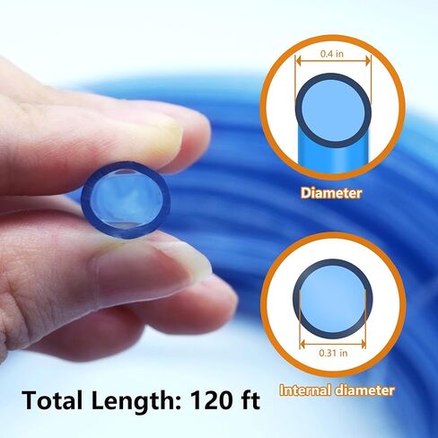 5/16 "معرف × 120 قدم أنابيب شراب القيقب، أنابيب فراغ عصير القيقب الغذاء الصف، شجرة النسغ جمع خرطوم شراب مجموعة أنابيب فراغ خط خرطوم لشراب القيقب العضوي (لا تشمل الصنبور شراب القيقب) in Kuwait