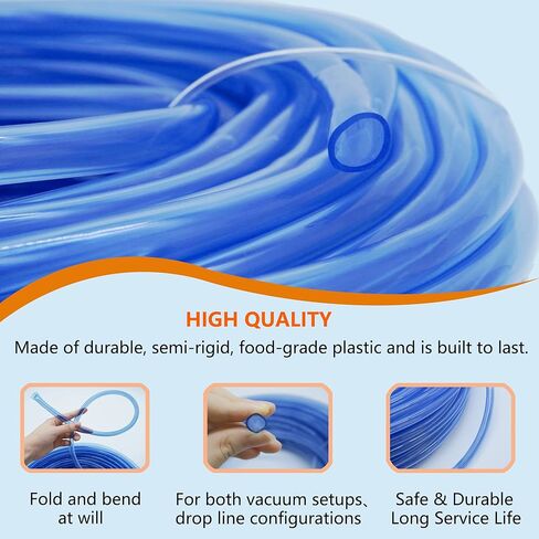 5/16 "معرف × 120 قدم أنابيب شراب القيقب، أنابيب فراغ عصير القيقب الغذاء الصف، شجرة النسغ جمع خرطوم شراب مجموعة أنابيب فراغ خط خرطوم لشراب القيقب العضوي (لا تشمل الصنبور شراب القيقب) in Kuwait