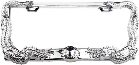 Dragon Metal License Plate Frame - Chrome in Saudi Arabia