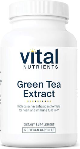Vital Nutrients Green Tea Extract 550mg | Potent Antioxidant for Heart & Immune Health* | Polyphenols Supplement with EGCG | Gluten, Dairy, Soy Free | Non-GMO | 120 Capsules in Kuwait