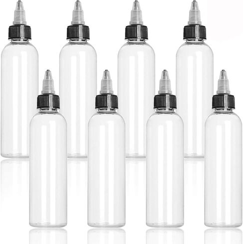 20 قطعة من زجاجات الضغط البلاستيكية المستديرة LDPE من SENENQU، زجاجات توزيع دائرية طبيعية من بوسطن مع غطاء علوي ملتوي للحرف اليدوية والفنون والغراء والمزيد (8.5oz، شفاف) in Kuwait