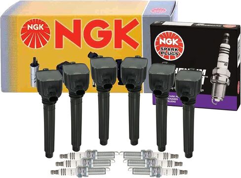 NGK 6 Ignition Coils & 6 Ruthenium HX Spark Plugs Kit For Chrysler Dodge Jeep VW in Saudi Arabia