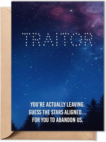 Funny Coworker Leaving Card – Goodbye Card for Colleague, Boss, Friend – 5x7 Farewell Greeting Card with Envelope & Sticker – Unique Going Away, New Job, Retirement Gift for Him, Her in Kuwait