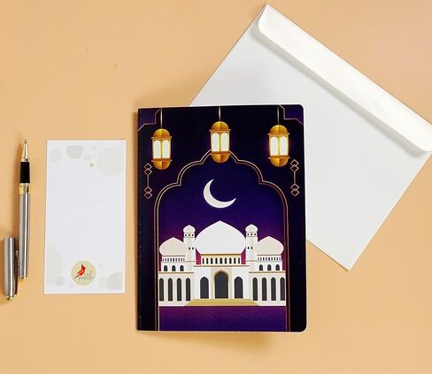 بطاقة رمضان المنبثقة من CUTPOPUP، رمضان كريم ثلاثي الأبعاد، عيد مبارك، هدية رائعة للشهر الكريم، احتفال عيد الفطر، عطلة المسلمين، مع ملاحظة ومغلف SD258US1520 in Kuwait