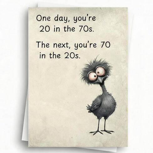 "20 in the 70s" Funny 70th Birthday Card for Men or Women - Happy 70th Birthday Card for Mom, Dad, or Friend - Premium Matte 5x7 Greeting Card with Envelope in Saudi Arabia