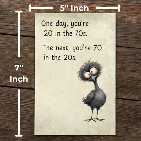 "20 in the 70s" Funny 70th Birthday Card for Men or Women - Happy 70th Birthday Card for Mom, Dad, or Friend - Premium Matte 5x7 Greeting Card with Envelope in Saudi Arabia