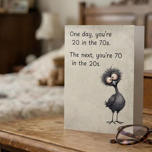 "20 in the 70s" Funny 70th Birthday Card for Men or Women - Happy 70th Birthday Card for Mom, Dad, or Friend - Premium Matte 5x7 Greeting Card with Envelope in Saudi Arabia