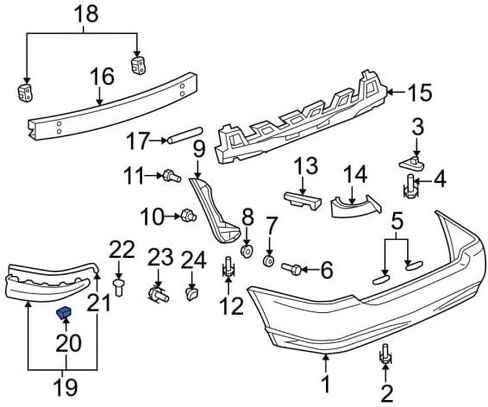 ريكسكا 15 قطعة مشابك المصد الأمامي والخلفي لسيارة تويوتا 76853-10010 ماتريكس كورولا تندرا in Kuwait