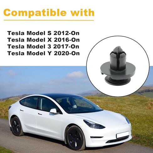 25 قطعة 8 مم (5/16 بوصة) غطاء ممتص الصدمات بطانة قوس العجلة ومشبك تثبيت من نوع الدفع السفلي متوافق مع Tesla Model S 2012-On X 2016-On 3 2017-On Y 2020-On استبدال # 100652100A in Kuwait