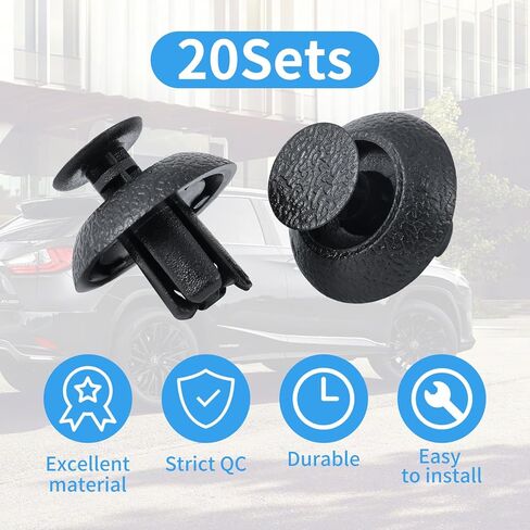 WHALETAIL 20PCS Bumper Radiator Cover & Grille Push-Type Retainer, Engine Cover Clips Replacement for Lexus GS350 GX460 90467-07211 in Kuwait