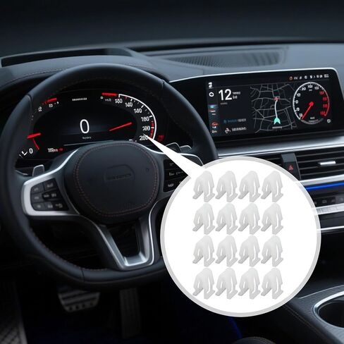 20 قطعة من مشابك لوحة قيادة السيارة العالمية لوحدة التحكم الأمامية للسيارة، مجموعة تثبيت بلاستيكية من النايلون الأبيض، مشابك السيارات للراديو، DVD، ملحقات استبدال لوحة أجهزة القياس لمعظم السيارات in Kuwait