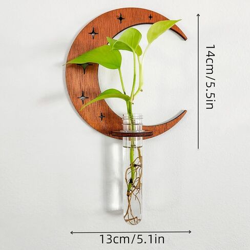 Wall-Mounted Test Tube Vase with Geometric Backplate - 1 Tube Plant Propagator for Pothos Plants | Modern Water Propagation Station for Home Decor​ in Saudi Arabia