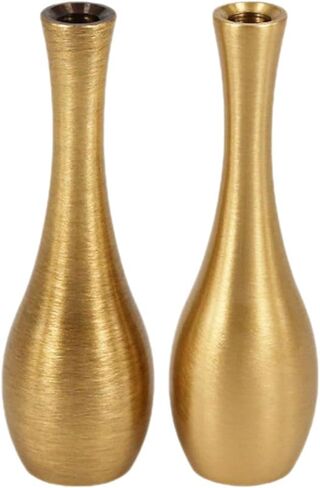 Cabilock 2Pcs Small Copper Vases for Flowers, Gold Vintage Metal Decorative Vases for Home Office Decor, 2.4 Inch X 0.8 Inch in Saudi Arabia