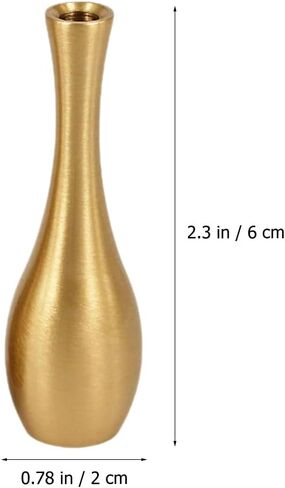 Cabilock 2Pcs Small Copper Vases for Flowers, Gold Vintage Metal Decorative Vases for Home Office Decor, 2.4 Inch X 0.8 Inch in Saudi Arabia