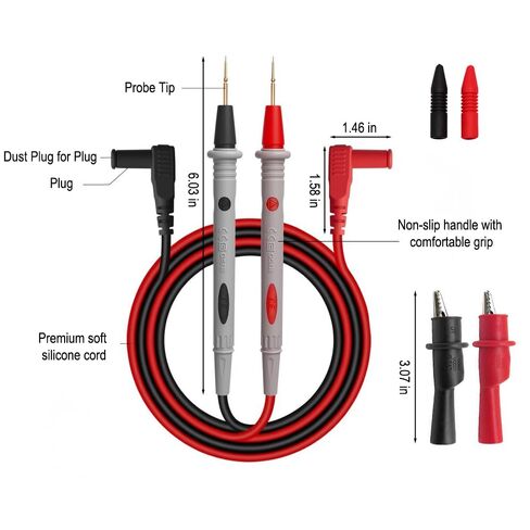 1-Piece Multimeter Test Leads Kit for Home DIY & Car Maintenance, Electrical Multimeter Leads Kit with Alligator Clips, Multimeter Probes, Test Tweezers 1000V/ 19A in Saudi Arabia