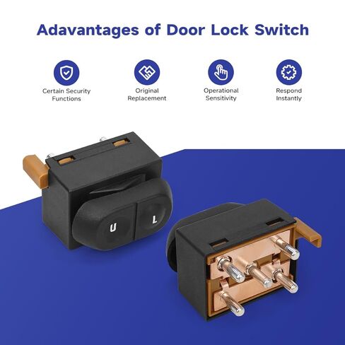 901-234 Front Driver Side Power Door Lock Switch for 91-08 Ford E150/250/350 ǀ 91-97 F150/F250/F350/Bronco ǀ 96-06 Econoline ǀ 91-94 Explorer ǀ 87-93 Mustang ǀ 91-92 Ranger, Replace SW7061, PDS-134 in Kuwait