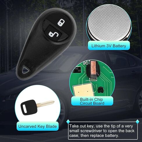 X AUTOHAUX 2 Set 433MHz NHVWB1U711 Keyless Entry Remote Ignition Transponder Key Fob for Subaru Forester 2005-2008 for Subaru Impreza 2005-2007 62 Chip 2 Buttons 2pcs in Saudi Arabia