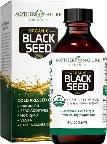 Organic Black Seed Oil Liquid 16 oz - Cold Pressed, Unrefined, Vegan Nigella Sativa Oil with High TQ & Omega 3 6 9 for Hair Growth, Skin Care, Joints Health, Boost Immune Defense & Overall Wellness in Kuwait