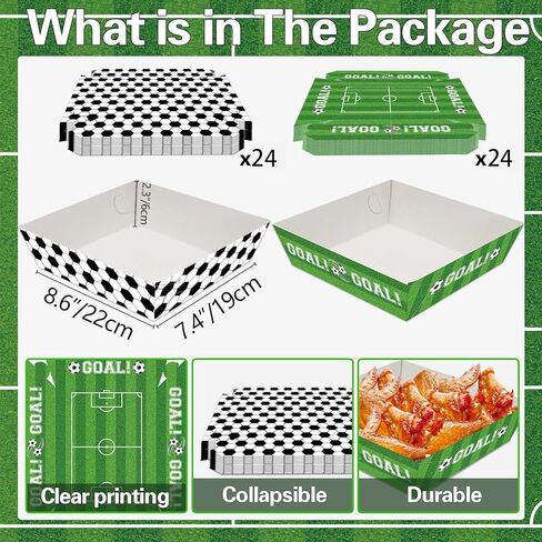 200Pcs Paper Food Tray Soccer Nacho Trays Disposable Serving Trays with Grease Resistant Liner Papers Waxed Deli Paper Sheets for Soccer Party Decorations Sports Themed Birthday Party Supplies in Kuwait