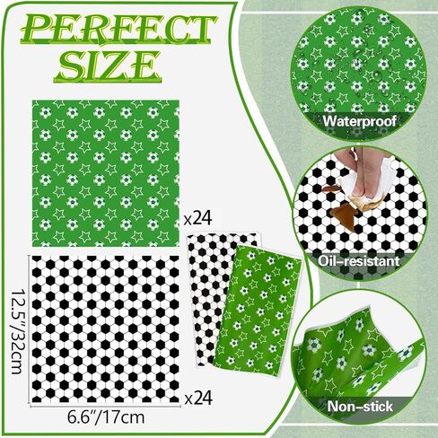 200Pcs Paper Food Tray Soccer Nacho Trays Disposable Serving Trays with Grease Resistant Liner Papers Waxed Deli Paper Sheets for Soccer Party Decorations Sports Themed Birthday Party Supplies in Kuwait