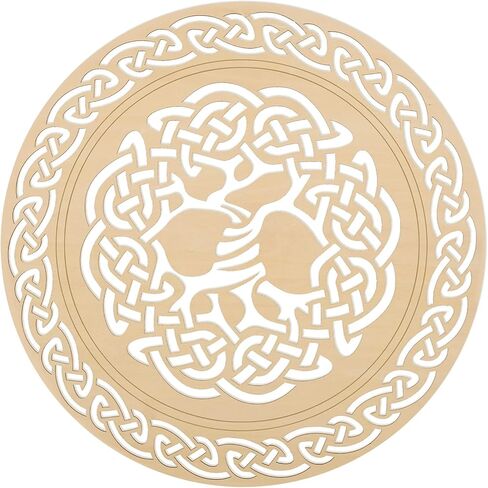 Fourth Level MFG 12" Thor Hammer, Ancient Nordic Viking Wood Wall Art, Protection and Strength Symbol, Sacred Thunder God Mjolnir Scuplture for Hanging Home Decor in Kuwait