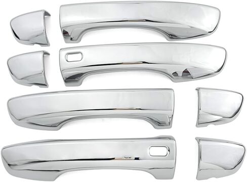 Chrome Exterior Door Handle Cover Trim for Volkswagen VW Tiguan MK2 2017-2024 Accessories Decor (2 Smart Key Holes) in Saudi Arabia