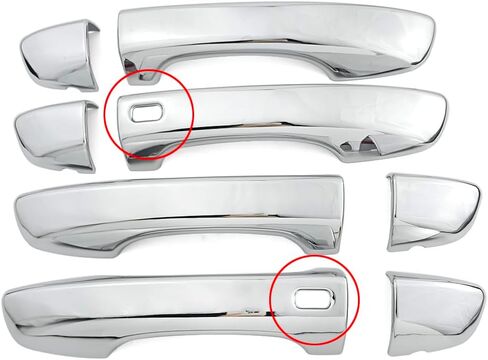 Chrome Exterior Door Handle Cover Trim for Volkswagen VW Tiguan MK2 2017-2024 Accessories Decor (2 Smart Key Holes) in Saudi Arabia