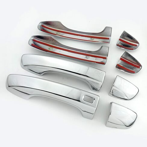 Chrome Exterior Door Handle Cover Trim for Volkswagen VW Tiguan MK2 2017-2024 Accessories Decor (2 Smart Key Holes) in Saudi Arabia