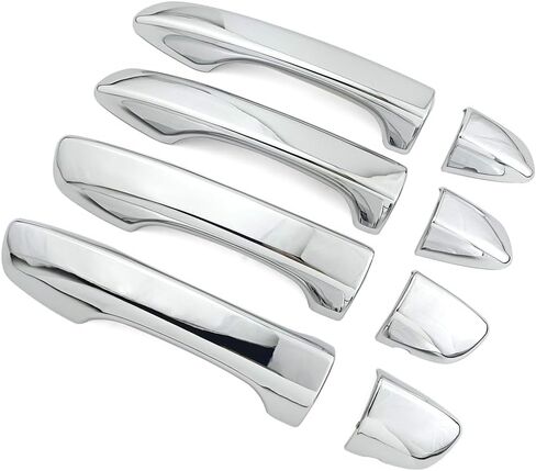 Chrome Exterior Door Handle Cover Trim for Volkswagen VW Tiguan MK2 2017-2024 Accessories Decor (2 Smart Key Holes) in Saudi Arabia