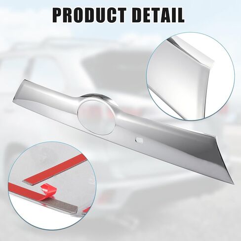 X AUTOHAUX Car Rear Exterior Trunk Streamer Cover Trim Chrome Plated ABS Trunk Hatch Handle Decoration Protector Guard Plate for Toyota Highlander 2014-2018 in Saudi Arabia