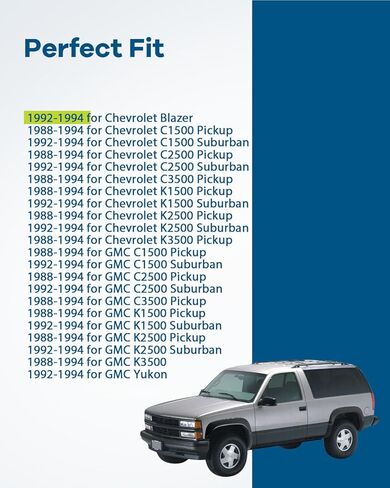 مقبض باب خارجي أسود من جانب الركاب LUJUNTEC | مناسب تمامًا لـ 1988-1994 لسيارة Chevy K1500 & K2500 | يستبدل OE #15607106، 15667244 in Saudi Arabia