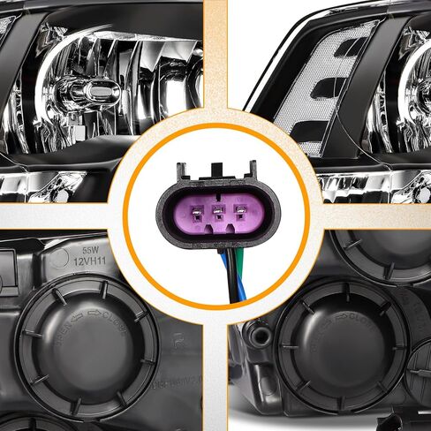 ASAPE Headlight Assembly - 2009-2018 for Dodge Ram Headlights Assembly for Dodge Ram 1500/2500/3500 Quad and Dual Style Auto Headlamp Replacement Driver and Passenger Side Black Housing in Saudi Arabia