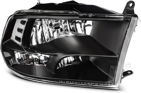 ASAPE Headlight Assembly - 2009-2018 for Dodge Ram Headlights Assembly for Dodge Ram 1500/2500/3500 Quad and Dual Style Auto Headlamp Replacement Driver and Passenger Side Black Housing in Saudi Arabia