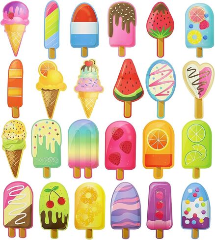 Bright Creations Ice Cream Bookmarks - Vibrant Themed Designs & Fun Book Marks for Popsicle Party Favors & Birthday Bookmarks - Classroom Rewards & Kids Book Marks - 120 Count, 6 in in Saudi Arabia