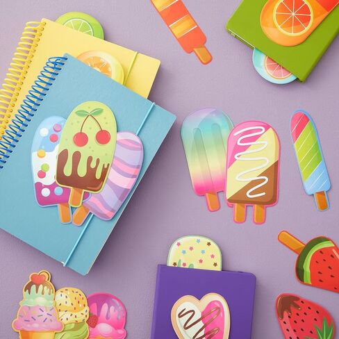 Bright Creations Ice Cream Bookmarks - Vibrant Themed Designs & Fun Book Marks for Popsicle Party Favors & Birthday Bookmarks - Classroom Rewards & Kids Book Marks - 120 Count, 6 in in Saudi Arabia
