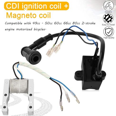 CDI Ignition Coil + Magneto Coil for 49cc 50cc 60cc 80cc 2-Stroke Engines Motor Motorized Bicycle Bike in Saudi Arabia