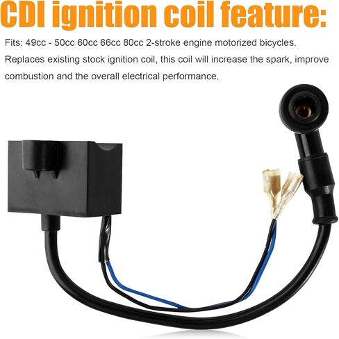 CDI Ignition Coil + Magneto Coil for 49cc 50cc 60cc 80cc 2-Stroke Engines Motor Motorized Bicycle Bike in Saudi Arabia